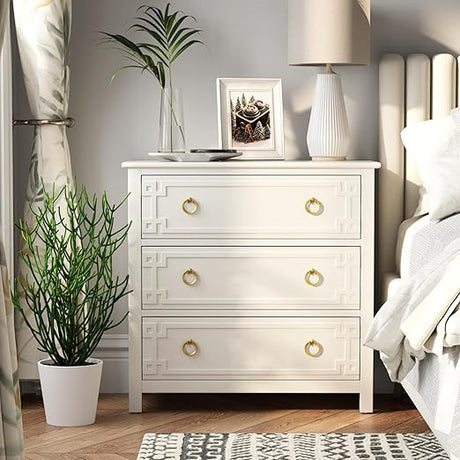 Farmhouse 3-Drawer Dresser, Fully-Assembled French Country Chest of Drawers