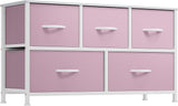 5 Drawer Dresser - Fabric Storage Tower, Organizer Unit for Bedroom, Living Room,