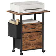 2 Drawer File Cabinet with 24'' Extended Tabletop, Mobile Filing Cabinet