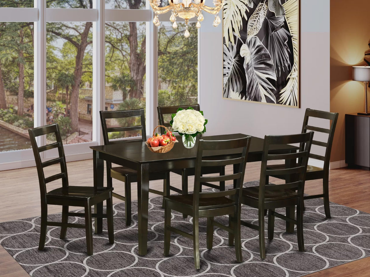 Furniture CAPF7-CAP-W 7 Piece Dining Table Set Consist of a Rectangle Wooden Table