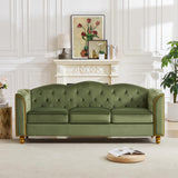 78" Velvet Sofa Couch, Soft 3 Seater Sofa Couche for Living Room, Button Tufted Comfy