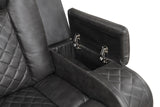 Loveseat with Bluetooth Speakers, Faux Leather, USB Charging, Gray