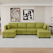 U-Shape Symmetrical Corner Couch Adjustable Backrest & Armrest for Living Room