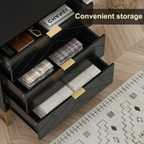 3 Drawer Dresser, Small Chest of Drawers,Black Dressers with Storage