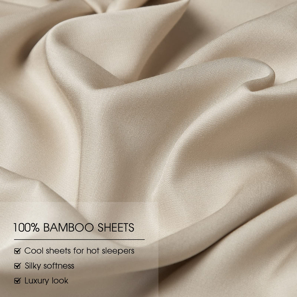 King Size Sheet Set - Rayon Derived from Bamboo, Extra Deep Pocket Sheets Fits 18"-24"