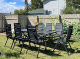 Outdoor Patio Dining Set with 8 Folding Portable Chairs and 1 Rectangle