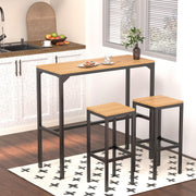 3-Piece Outdoor Bar Set, Patio Bar Height Table and Chairs Set