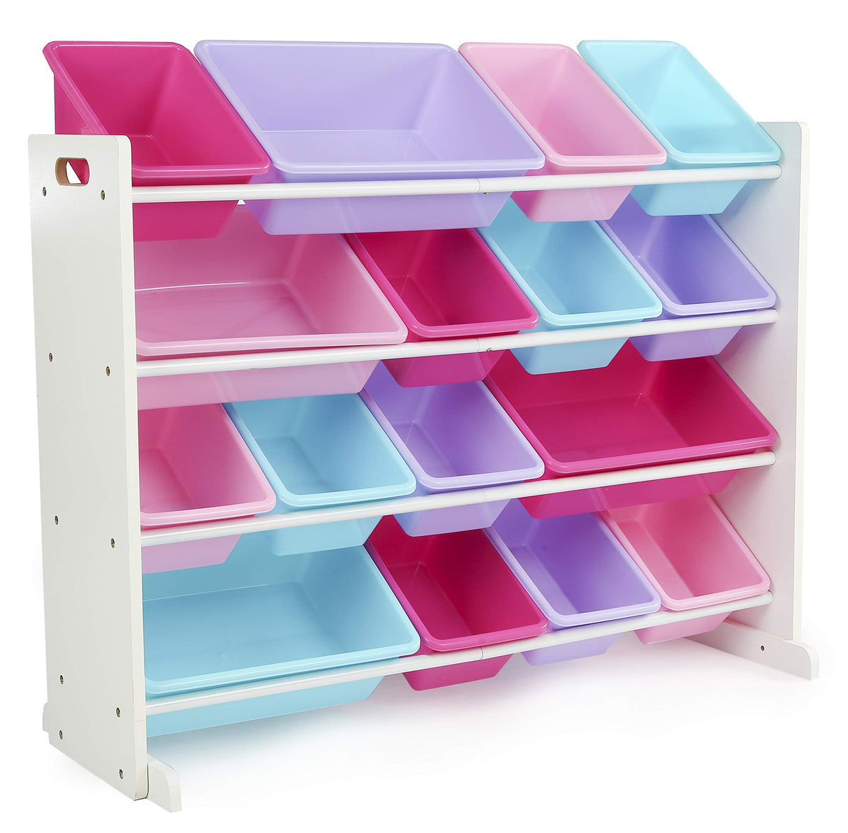 Toy Organizer (16 Bins) and Book Rack Storage Bookshelf (Pastel Collection)