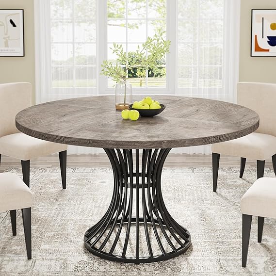 47-Inch Round Dining Table for 4-6 People