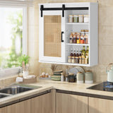 Bathroom Cabinet Wall Cabinet, Rattan Wall Cabinet, Towel Cabinet for Storage Over the Toilet