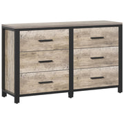 6 Drawer Dresser for Bedroom,Light Oak 47" Wooden Dressers for Bedroom,