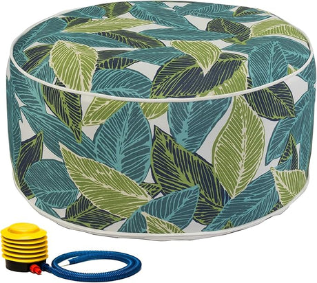 Inflatable Ottoman Stool - Portable Round Pouf for Indoor/Outdoor Use