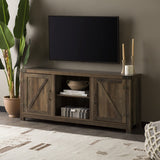 Georgetown Modern Farmhouse Double Barn Door TV Stand for TVs up to 65 Inches