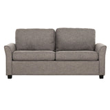 Full Size Sofa Bed, Linen, Convertible Design, USB Port, Power Outlets, Gray and Black