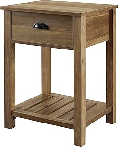 Farmhouse Square Side Accent Table Set-Living-Room Storage End Table