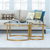 Mitera Round Nested Coffee Table in Brass