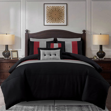 Loft 8-Piece Luxury Striped Comforter Set (Queen