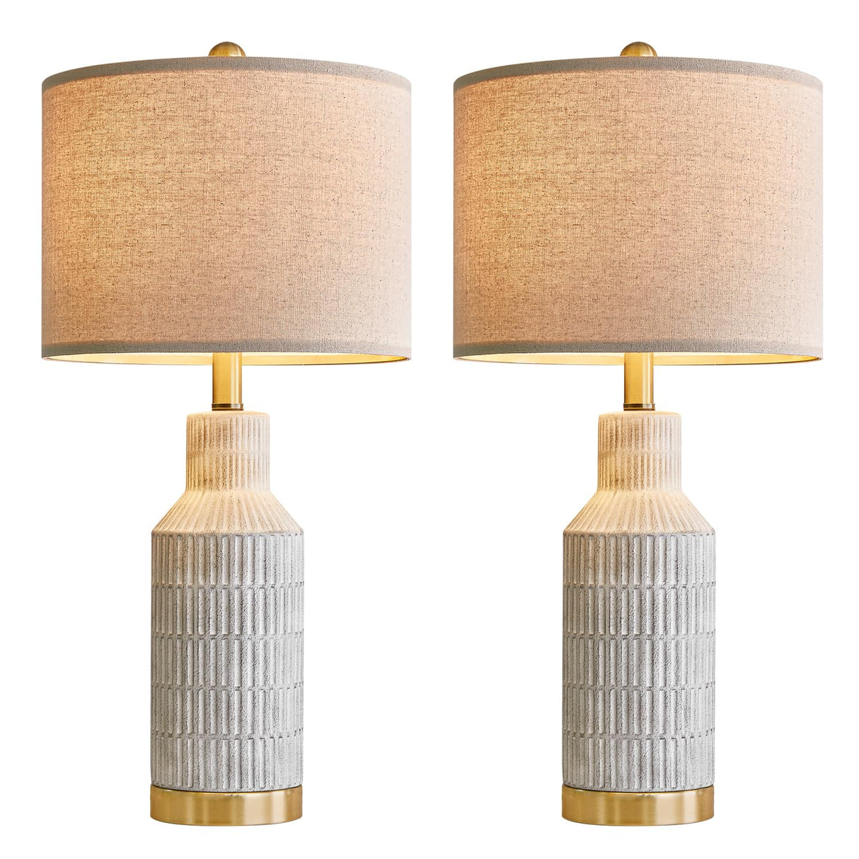 25" Table Lamps Set of 2 - Bedside Lamps - Modern Lamps for Living Room