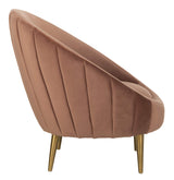 Couture Home Razia Retro Glam Dusty Rose Pink Velvet Channel Tufted Tub Chair