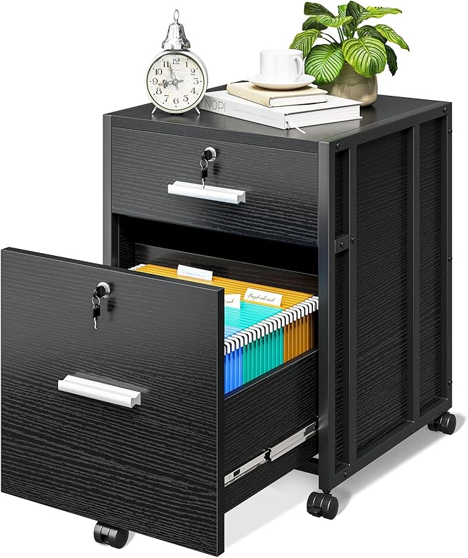 File Cabinet for Home Office, Fully Assembled Filing Cabinet with Lock