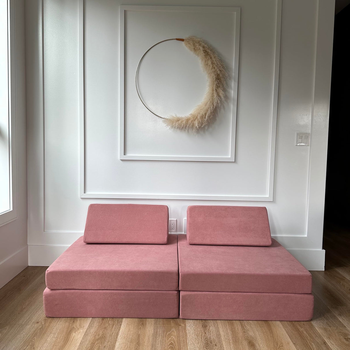 Play Couch, Endless Configurations, Great for Forts and Imaginative Play (Blush Pink)