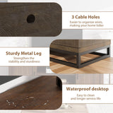 Farmhouse TV Stand for 75-Inch TVs - Walnut Entertainment Center