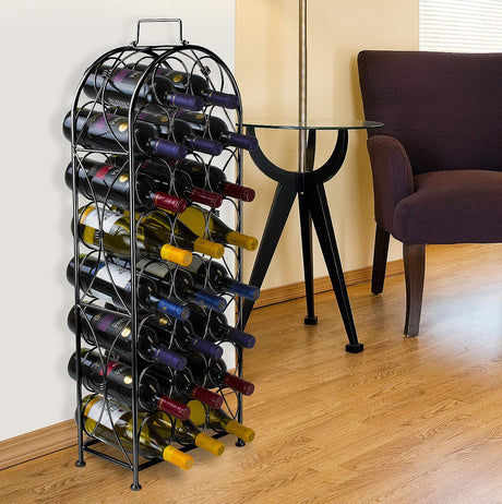 Freestanding Wine Rack - Elegant and Unique Bordeaux Chateau Style Floor Wine Stand