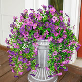 Artificial Flowers for Outdoors Fake Hanging Decoration, 2Pcs Hotpink Spring Decor