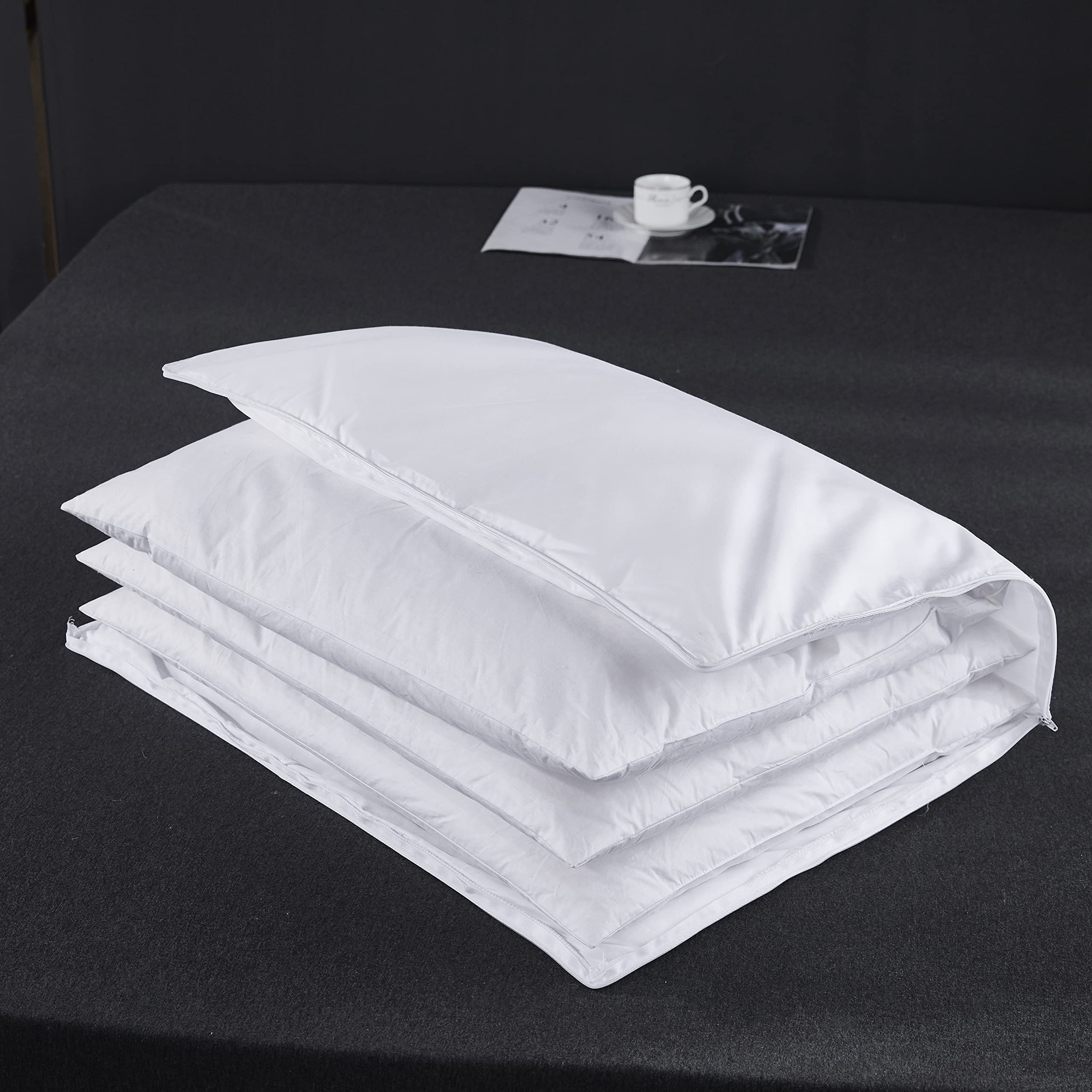 Layer Goose Feather Pillow,Assemblable Bed Pillow,100% Soft Cotton Cover