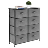 38.31" High Steel Frame/Wood Top Storage Dresser Furniture Unit with 8 Removable