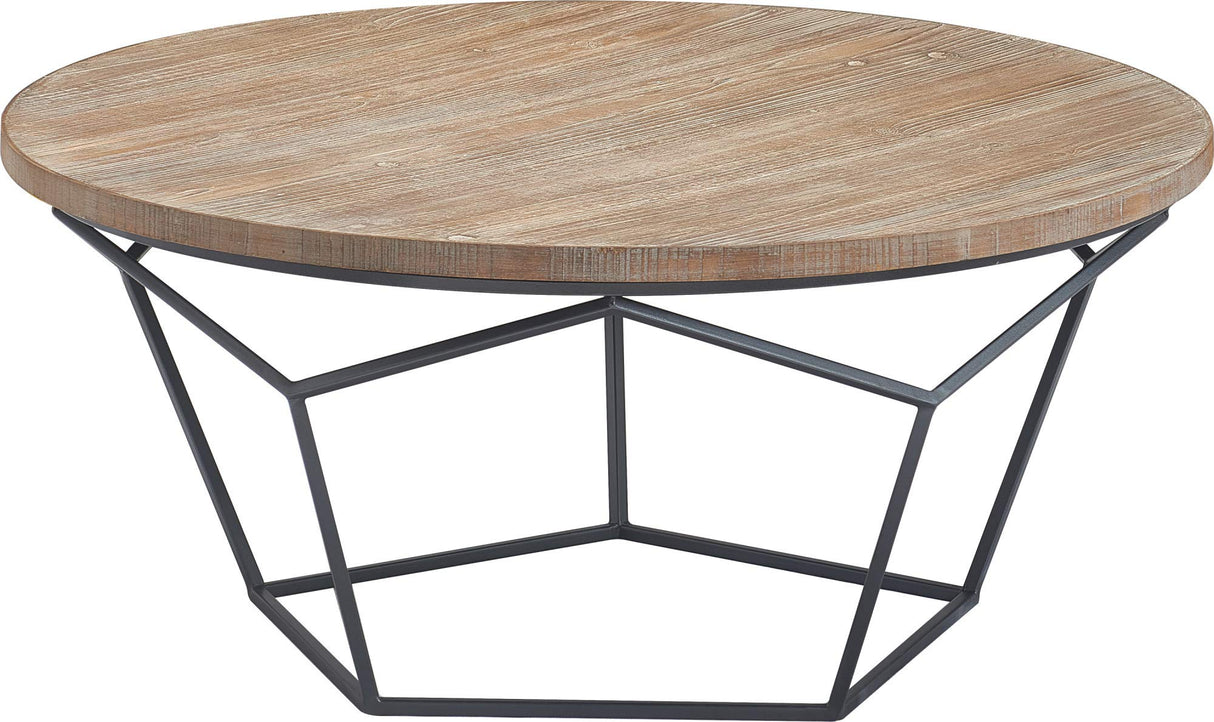 Avalon Round Coffee Table, Distressed Wood