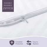 FAUNNA Zippered Pillow Protectors Cover Soft Comfortable Sateen 100% Long Staple Cotton Quiet and Breathable Bed Pillowcase King Size 4 Pack(20x36)