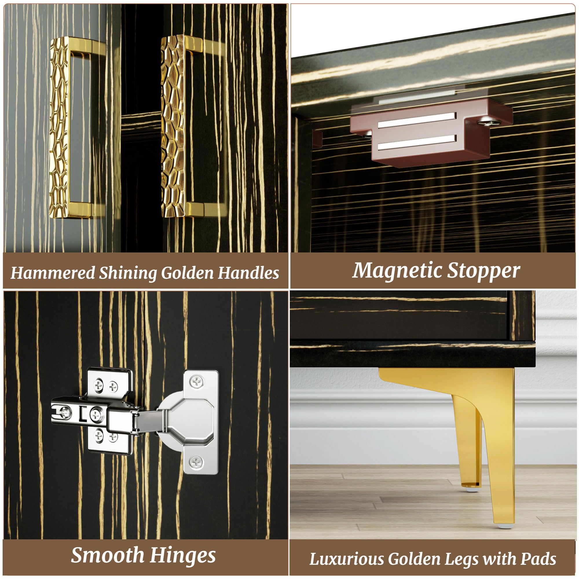 Cabinet with Storage, Storage Cabinet with Doors and Adjustable Shelf, Accent Cabinet