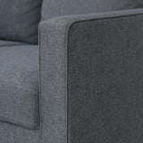 Bayonne Modern Upholstered 3-Seater Sofa Couch for Living Room, Gunmetal