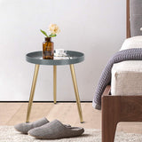 Small Side Table, Round Mid Century Coffee Table for Small Places