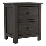 of America Orwood Solid Wood 2-Drawer Nightstand with USB Charger, Felt-Lined Top