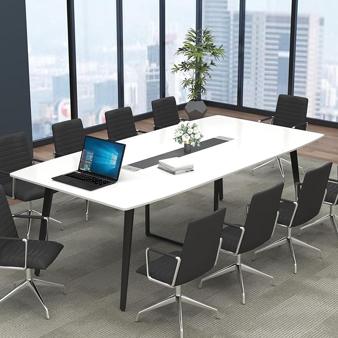 8FT Conference Table, 94.49" L x 47.24" W x 29.53" H Meeting Seminar Table