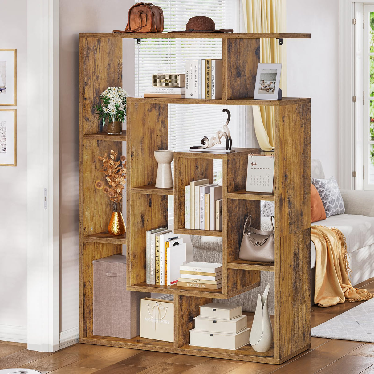 Bookshelf, Bookcase with Open Display Storage Shelves, Display Shelf