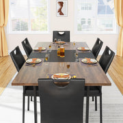 7-Piece Dining Table Set - 71" Wooden Kitchen Table with 6 Chairs