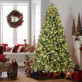 6.5 FT Pre-Lit Artificial Christmas Tree with 1706 PE&PVC Mixed Branch Tips