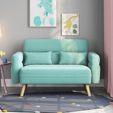 46" Small Modern Fabric Sofa Loveseat Mid Century 2 Seater Sofa Couch with Lumbar Pillows, Solid Wood Legs for Living Room, Small Space, Dorm, Office, Bedroom, Dark Gray