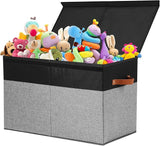 Large Toy Storage Box with Lid, Sturdy Toys Storage Chest Bin Organizer Basket