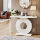 Modern Console Table with Geometric Base, 40 inch Wood Entryway Table Sofa Table