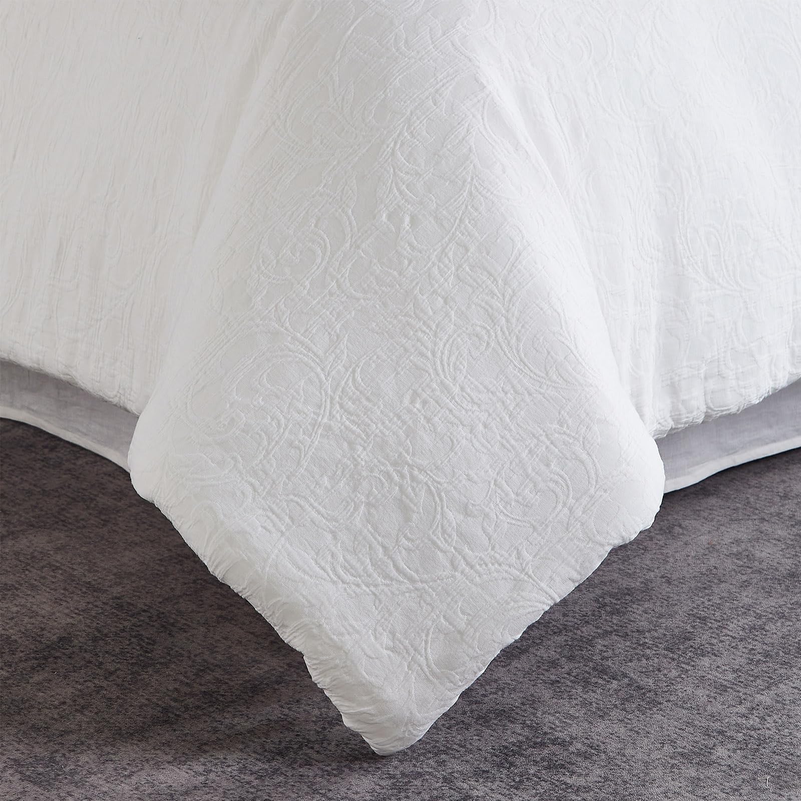 Cotton Comforter Set for Queen Size Bed, Off White Comforter, Pre Washed Bedding,