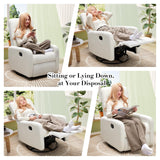 Swivel Rocking Chair - Massage Recliner, Nursery Glider with High Back