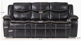 Double Reclining Sofa (Manual), Black