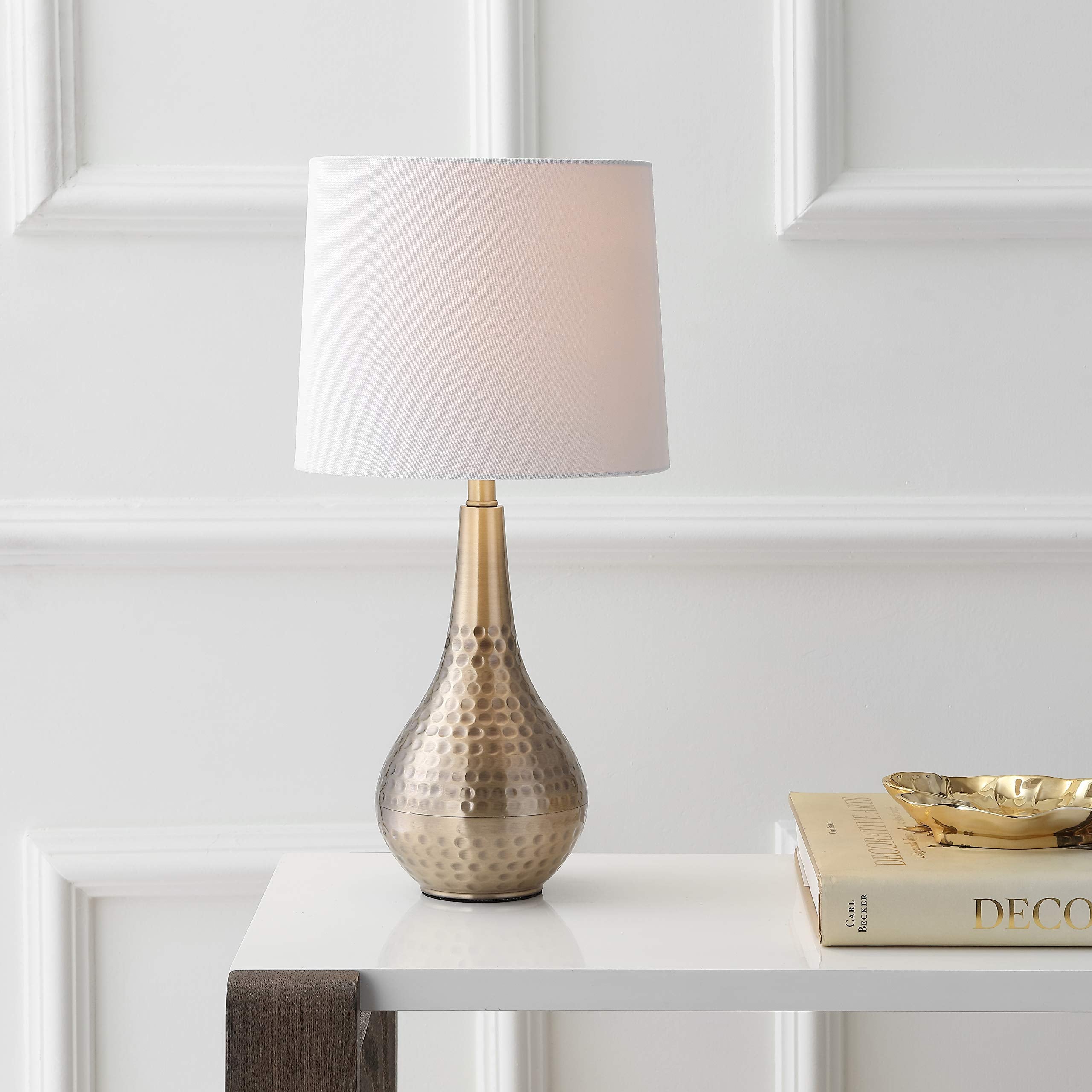Lighting Collection Medford Brass Gold 19-inch Bedroom Living Room Home Office Desk Night