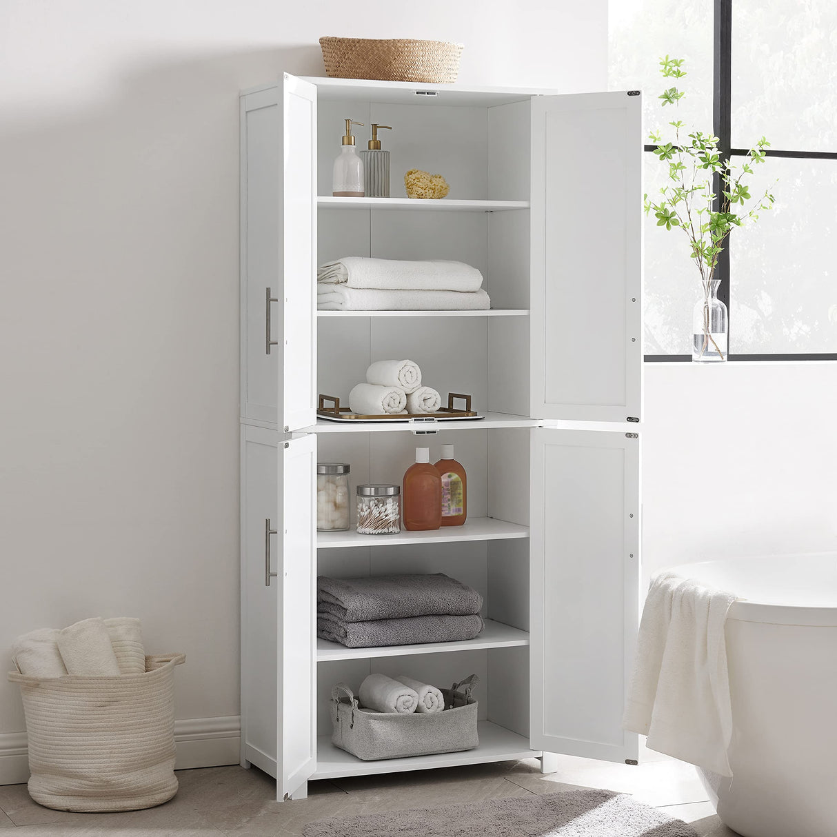 Savannah Tall Pantry, White