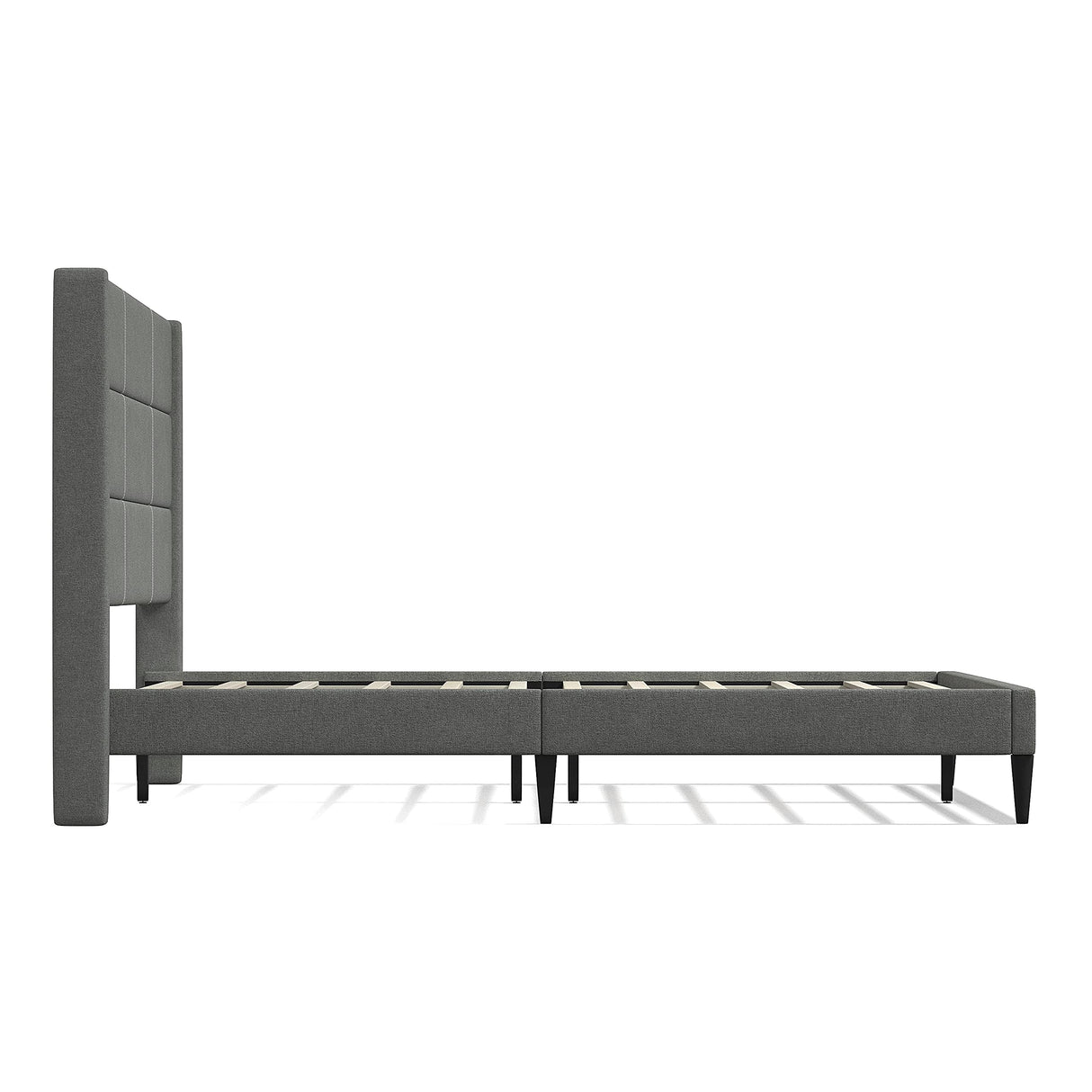 Pax Upholstered Platform Bed Frame/Sleak Wingback/Mattress Foundation/Wood