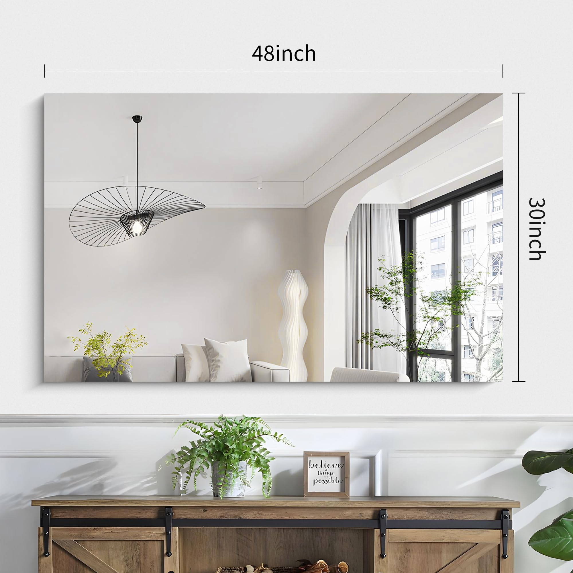 Frameless Mirror,  Bathroom Mirror for Over Sink, Unframed Vanity Mirror